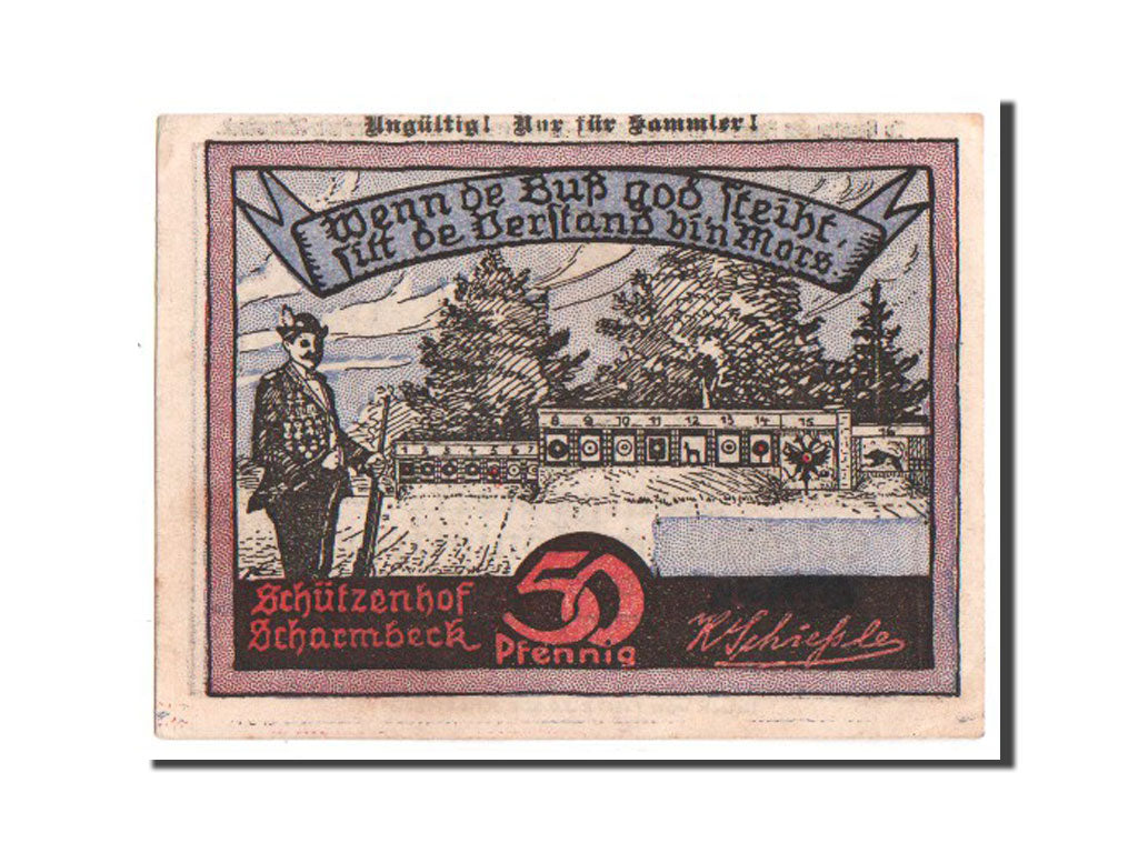 Banknote, Germany, Scharmbeck Stadt, 50 Pfennig, 1921, AU(55-58), Mehl:1172.3a