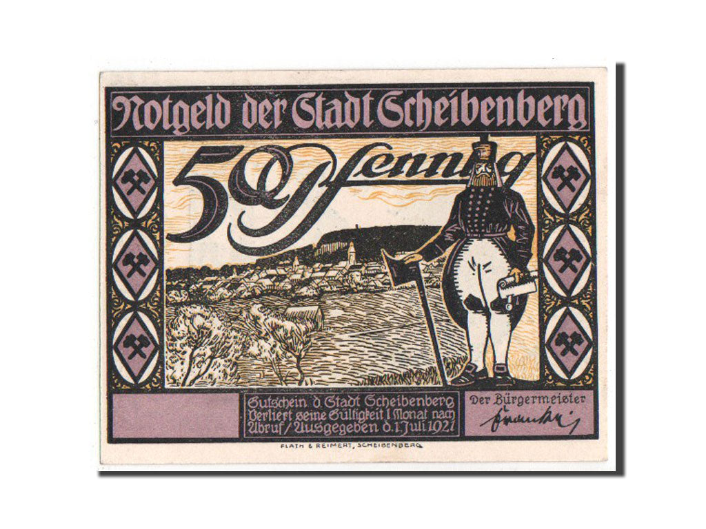 Banknote, Germany, Scheibenberg Stadt, 50 Pfennig, 1921, UNC(63), Mehl:1175.1b