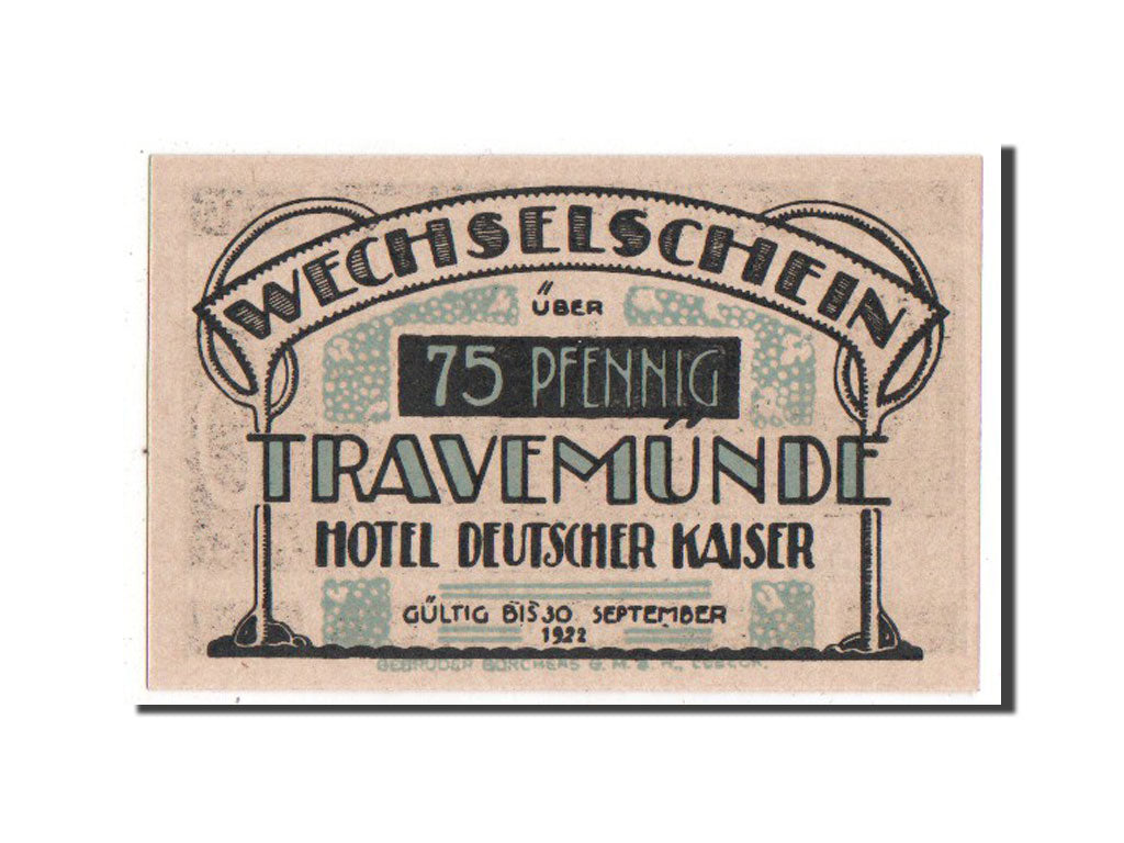 Banknote, Germany, Lübeck, 75 Pfennig, 1922, UNC(65-70), Mehl:1336.1b