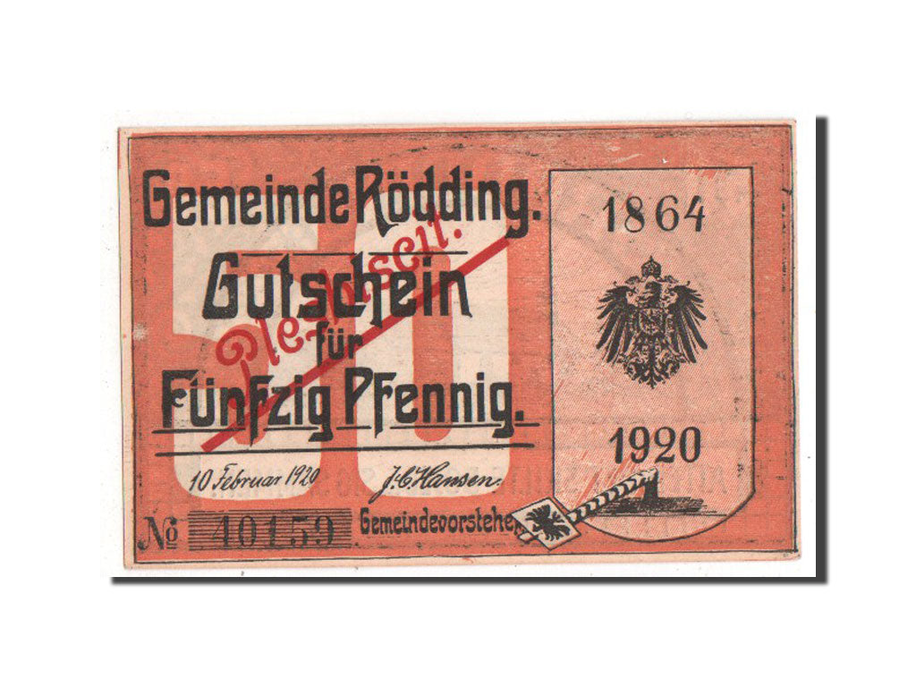 Banknote, Germany, Dänisch Nordschleswig, 50 Pfennig, 1920, UNC(63)