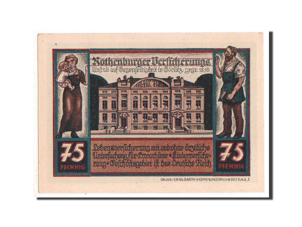 Biljet, Duitsland, Rothenburg o.T. Stadt, 75 Pfennig, 1921, SPL, Mehl:1140.1