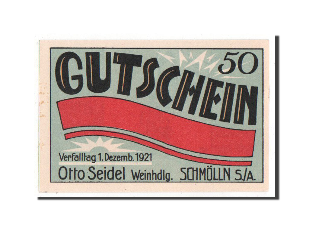 Banknote, Germany, Schmolln, 50 Pfennig, 1921, UNC(65-70), Mehl:1188.1