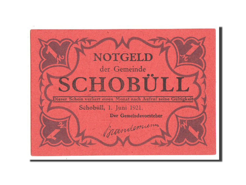 Banknote, Germany, Schobull, 1 Mark, 1921, UNC(63), Mehl:1194.7b