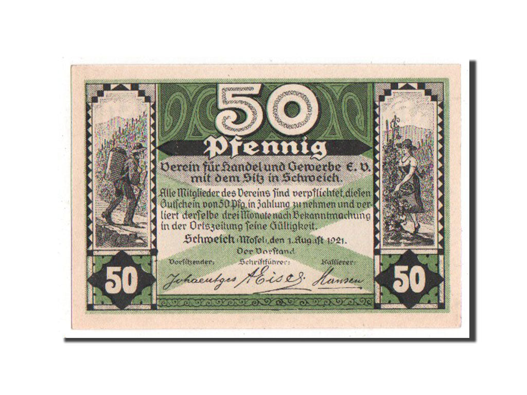 Banknote, Germany, Schweich, 50 Pfennig, 1921, UNC(65-70), Mehl:1209.4