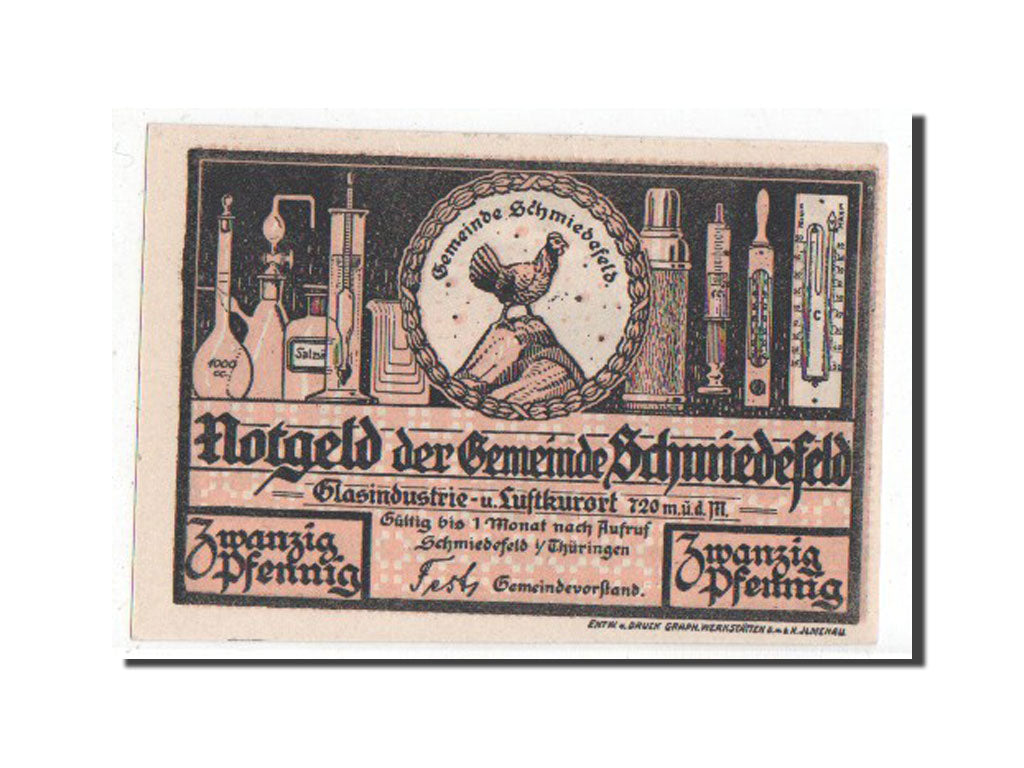 Banknote, Germany, Schmiedfeld Gemeinde, 20 Pfennig, 1921, UNC(65-70)