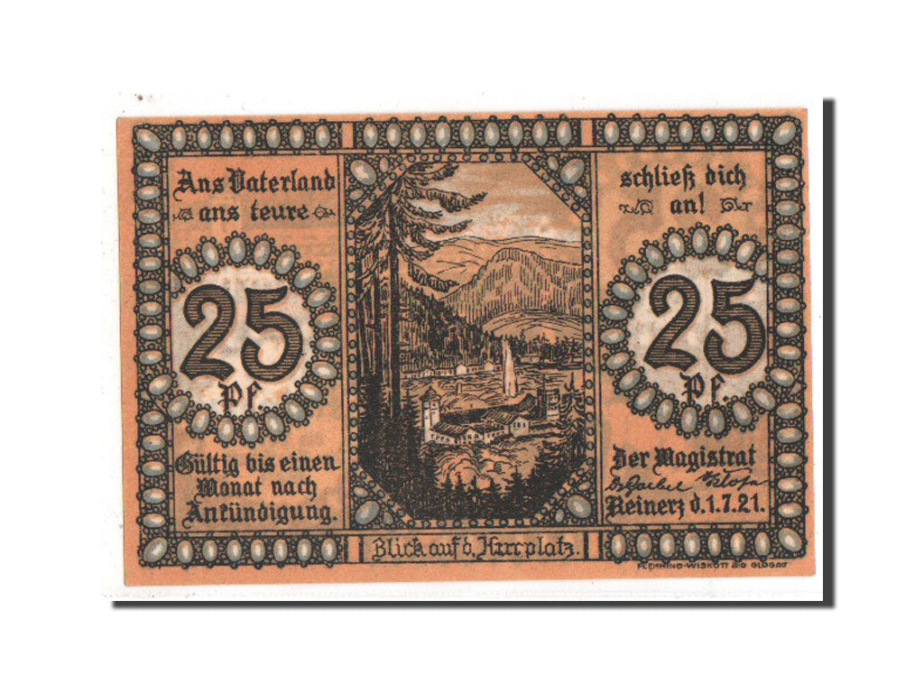 Banknote, Germany, Reinerz, 25 Pfennig, 1921, UNC(63), Mehl:1111.2