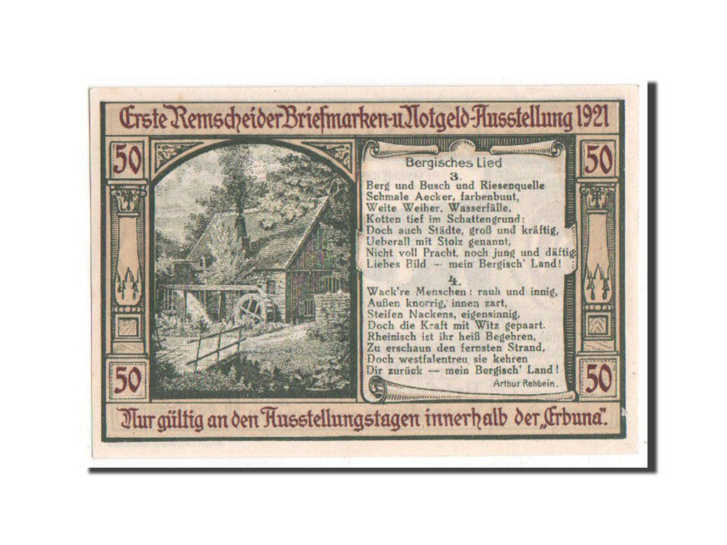 Banconote, Germania, Rheinland, 50 Pfennig, 1921, SPL, Mehl:1116.1a