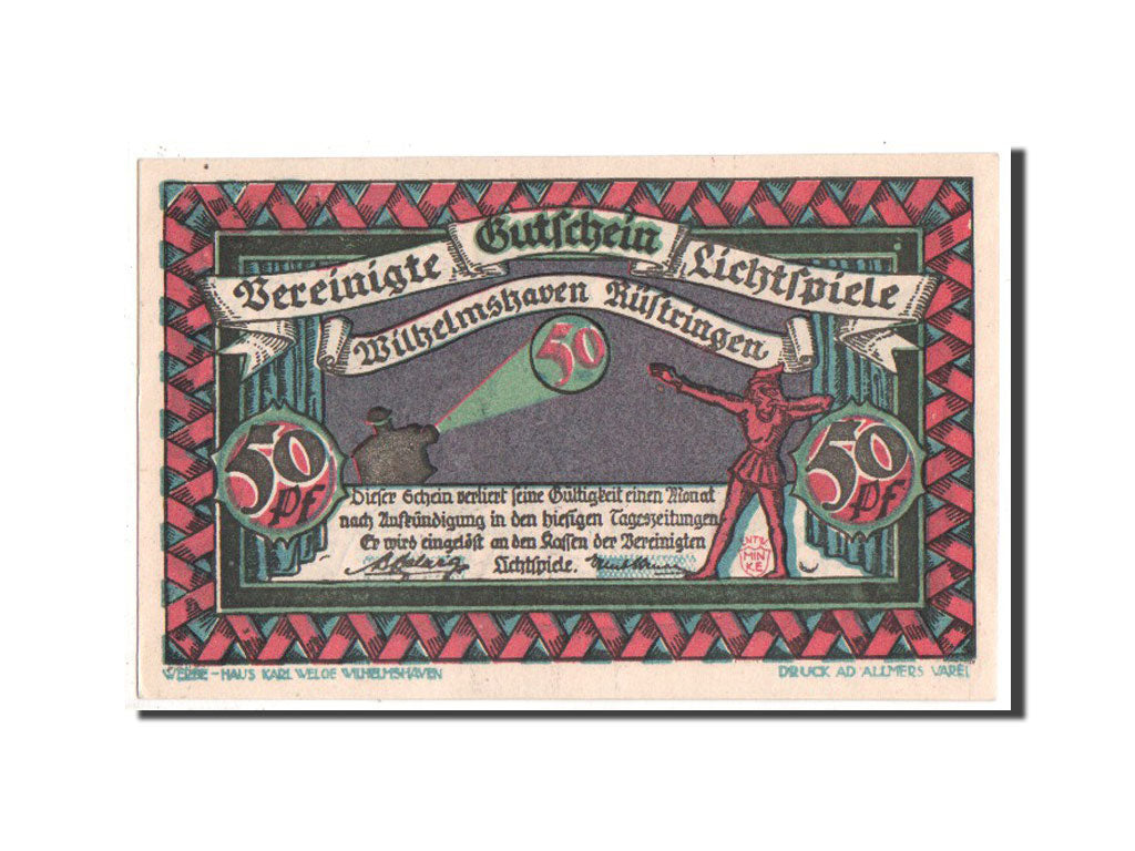 Banknote, Germany, Wilhelmshaven Stadt, 50 Pfennig, 1921, UNC(65-70)