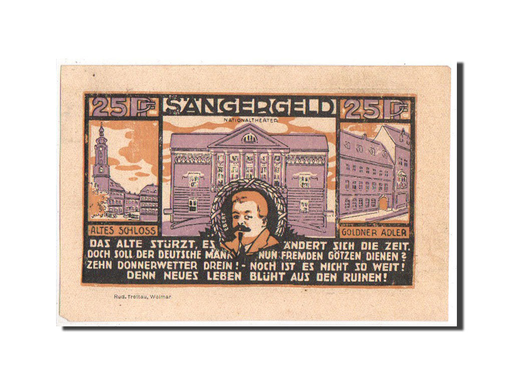Banknote, Germany, Weimar Stadt, 25 Pfennig, 1921, EF(40-45), Mehl:1399.1