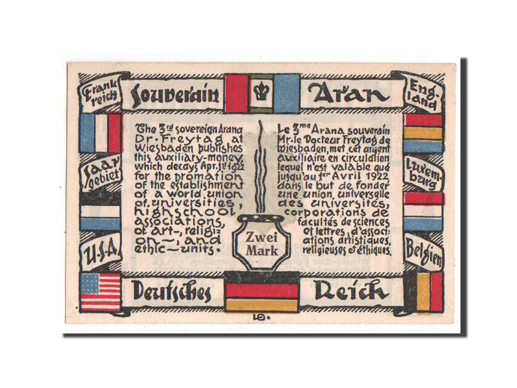 Banknote, Germany, Wiesbaden Stadt, 2 Mark, 1921, UNC(63), Mehl:1425.1