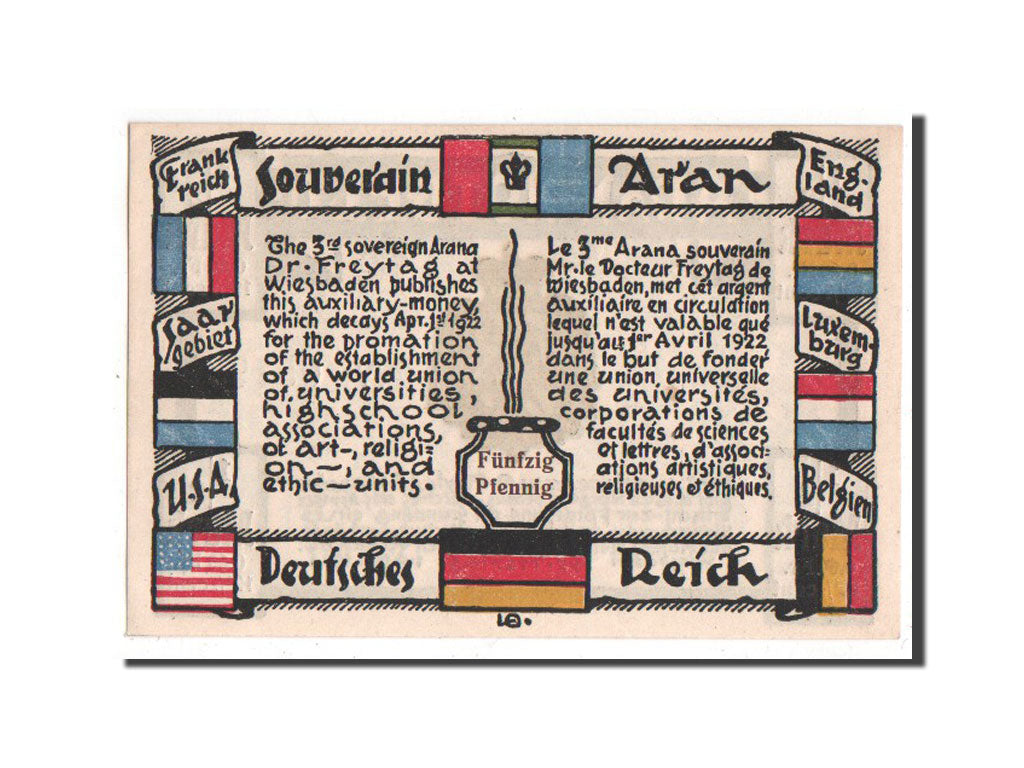 Banknote, Germany, Wiesbaden Stadt, 1/2 Mark, 1921, UNC(63), Mehl:1425.1