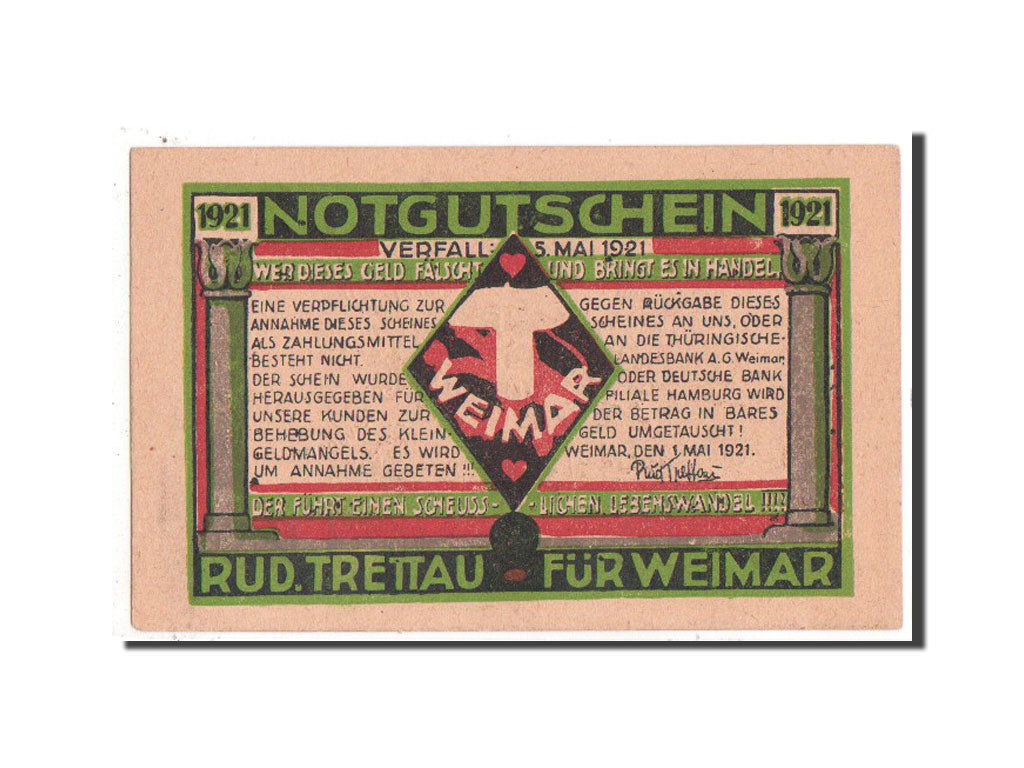 Banknote, Germany, Weimar Stadt, 20 Pfennig, 1921, UNC(63), Mehl:1400.1a