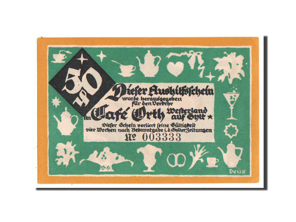Banknote, Germany, Westerland Schleswig Holstein, 50 Pfennig, 1921, UNC(65-70)