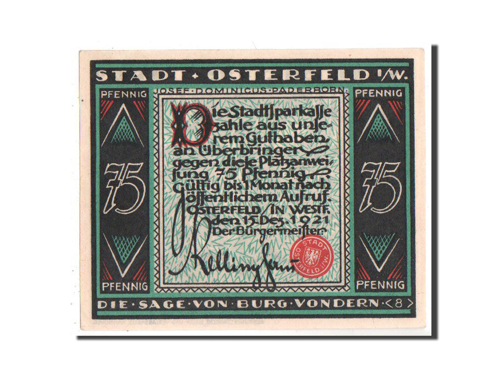 Banknote, Germany, Westfalen, 75 Pfennig, 1921, UNC(63), Mehl:1033.2