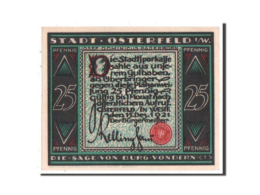 Banknote, Germany, Westfalen, 25 Pfennig, 1921, UNC(63), Mehl:1033.2