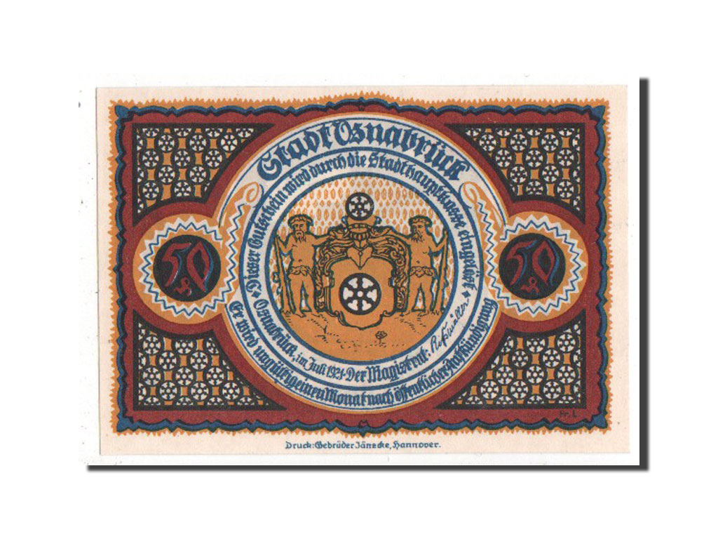 Banknote, Germany, Osnabruck, 50 Pfennig, 1921, UNC(63), Mehl:1032.1