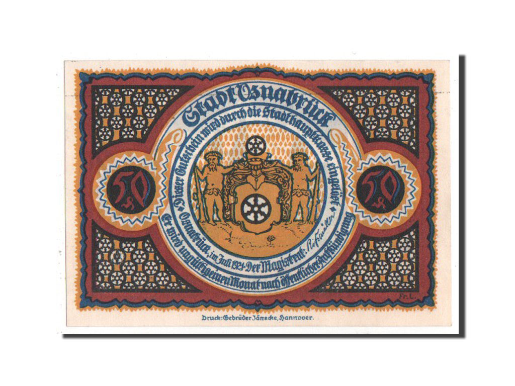 Banknote, Germany, Osnabruck, 50 Pfennig, 1921, UNC(63), Mehl:1032.1