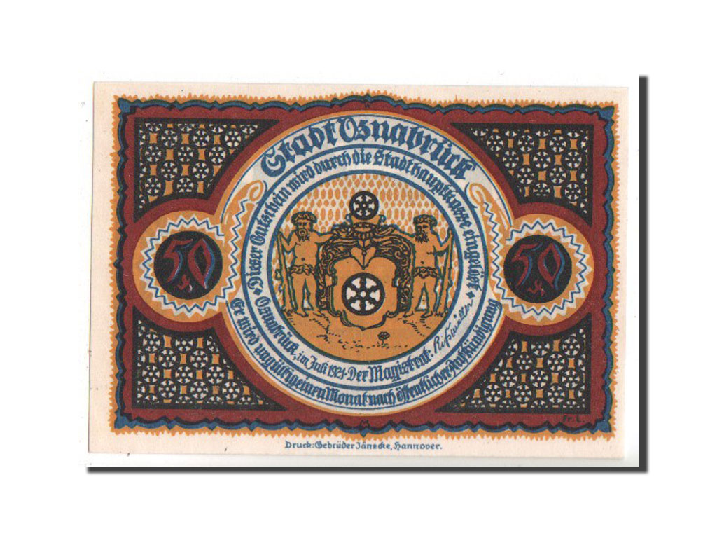 Banknote, Germany, Osnabruck, 50 Pfennig, 1921, UNC(63), Mehl:1032.1