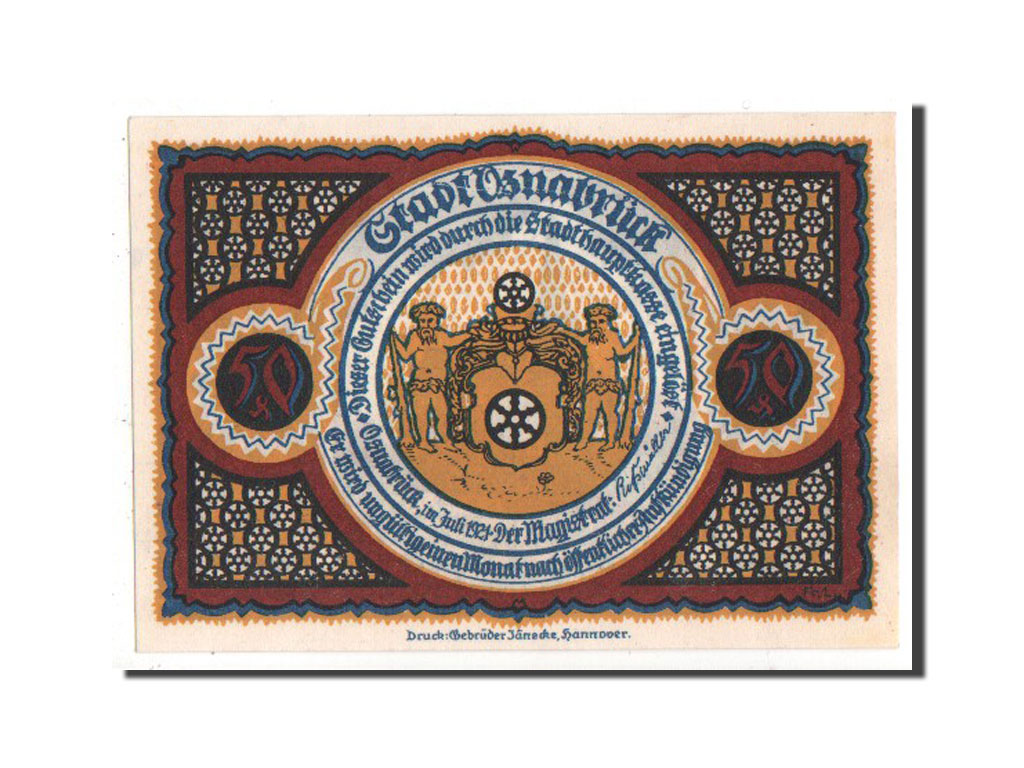 Banknote, Germany, Osnabruck, 50 Pfennig, 1921, UNC(63), Mehl:1032.1
