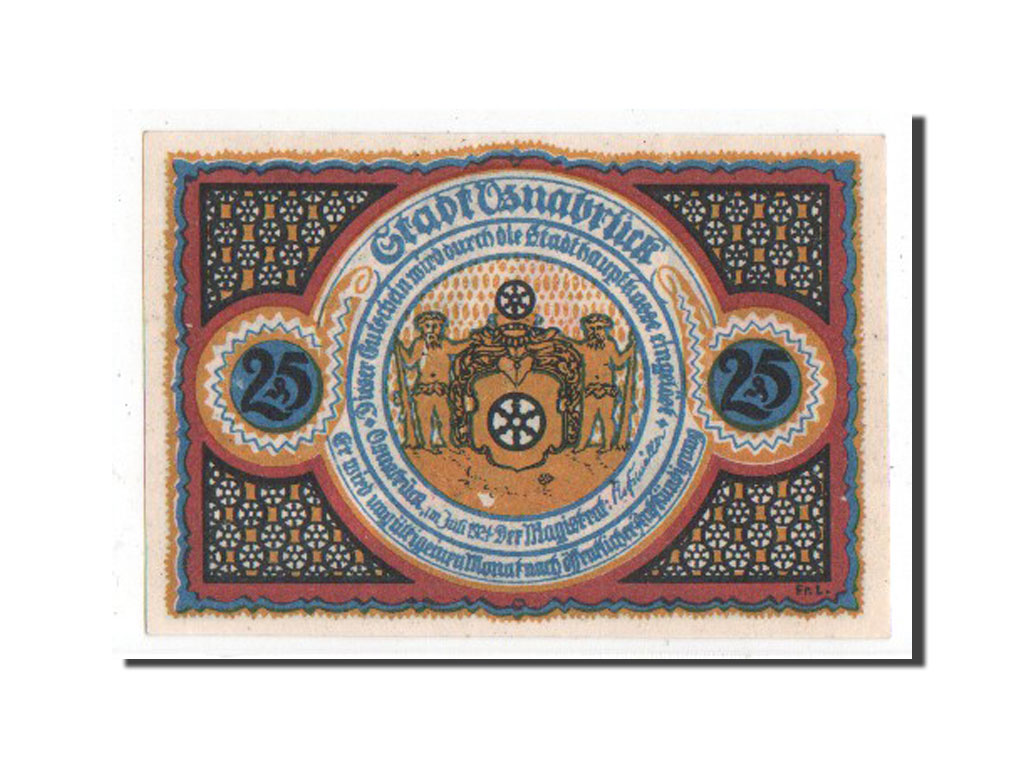 Banknote, Germany, Osnabruck, 25 Pfennig, 1921, UNC(63), Mehl:1032.1