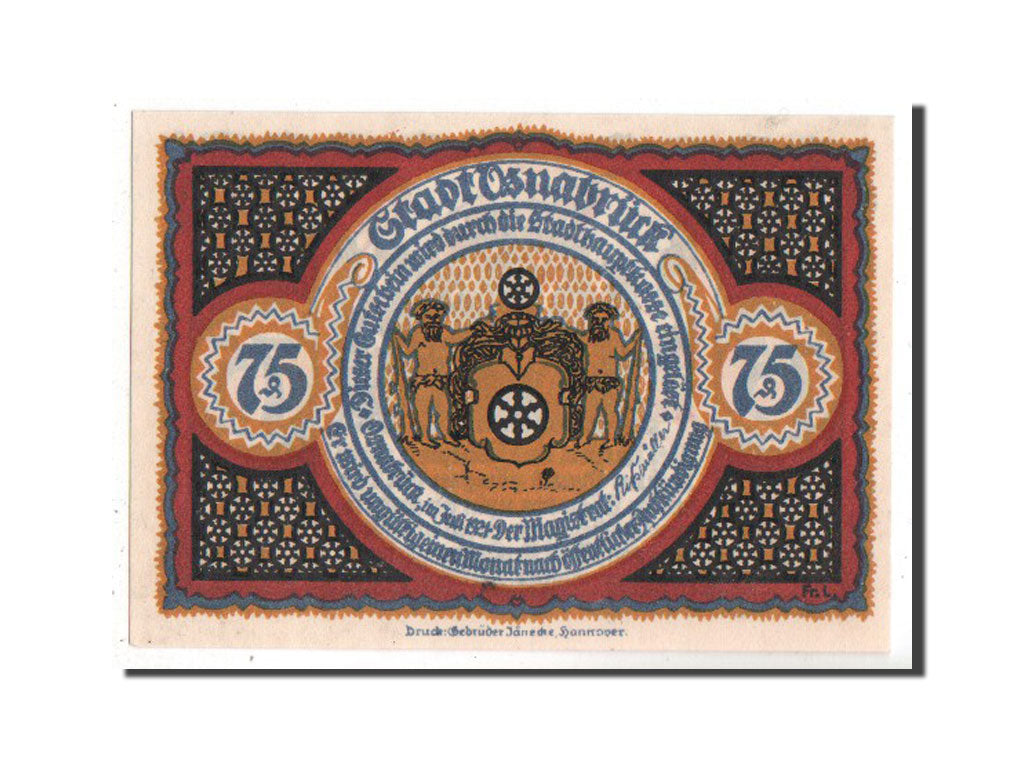 Banknote, Germany, Osnabruck, 75 Pfennig, 1921, UNC(63), Mehl:1032.1