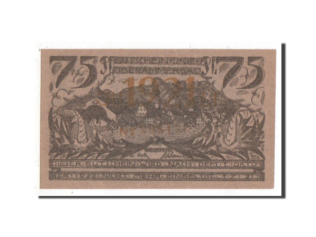 Banknote, Germany, Oberammergau Gemeinde, 75 Pfennig, 1921, UNC(63), Mehl:992.6