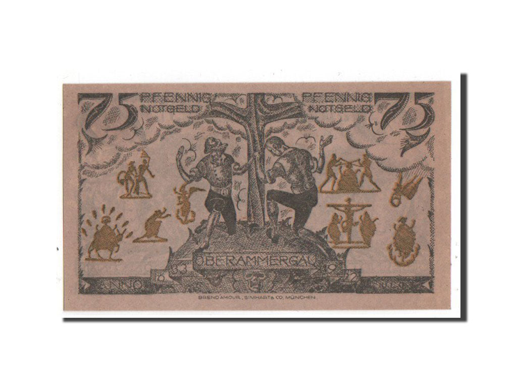 Banknote, Germany, Oberammergau Gemeinde, 75 Pfennig, 1921, UNC(63), Mehl:992.4