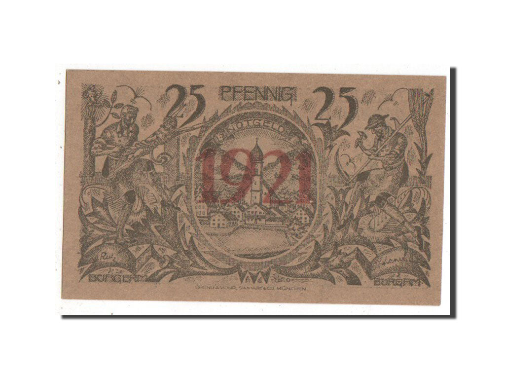 Banknote, Germany, Oberammergau Gemeinde, 25 Pfennig, 1921, UNC(63), Mehl:992.4
