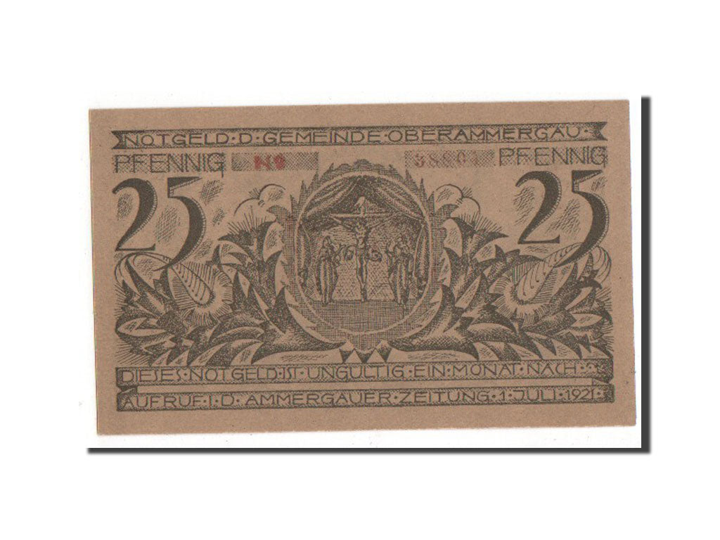 Banknote, Germany, Oberammergau Gemeinde, 25 Pfennig, 1921, UNC(63), Mehl:992.4
