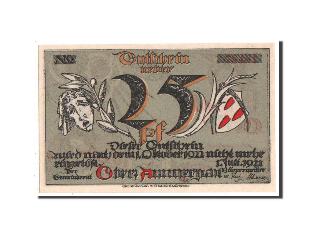 Banknote, Germany, Oberammergau Gemeinde, 25 Pfennig, 1921, UNC(63), Mehl:992.3