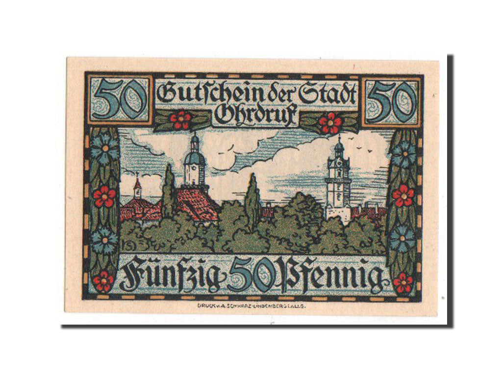 Banknote, Germany, Ohrdruf Stadt, 50 Pfennig, UNC(63), Mehl:1012.3a