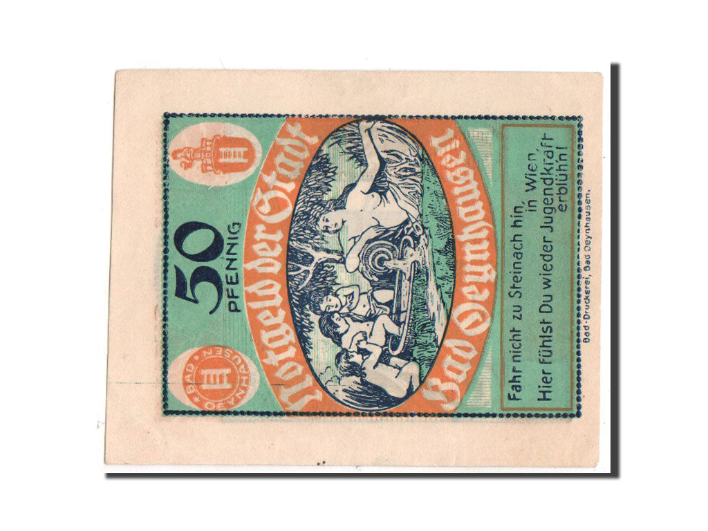 Biljet, Duitsland, Oeynhausen Bad W Klutsch Hotel Furstenhof, 50 Pfennig, 1921
