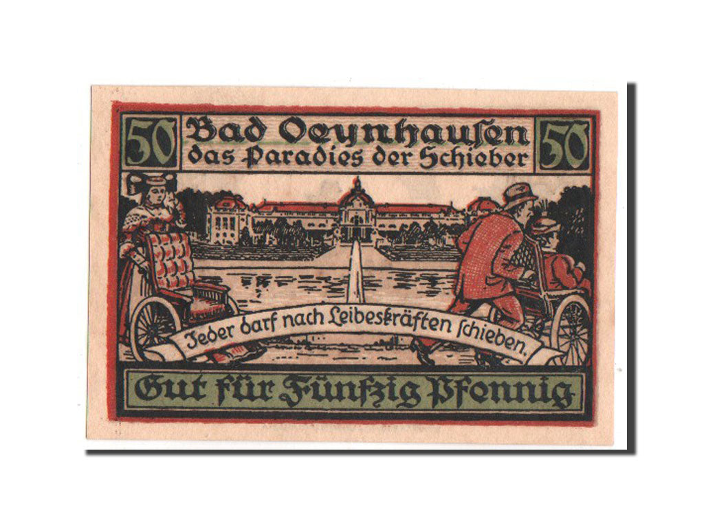 Geldschein, Deutschland, Oeynhausen Bad W Klutsch Hotel Furstenhof, 50 Pfennig