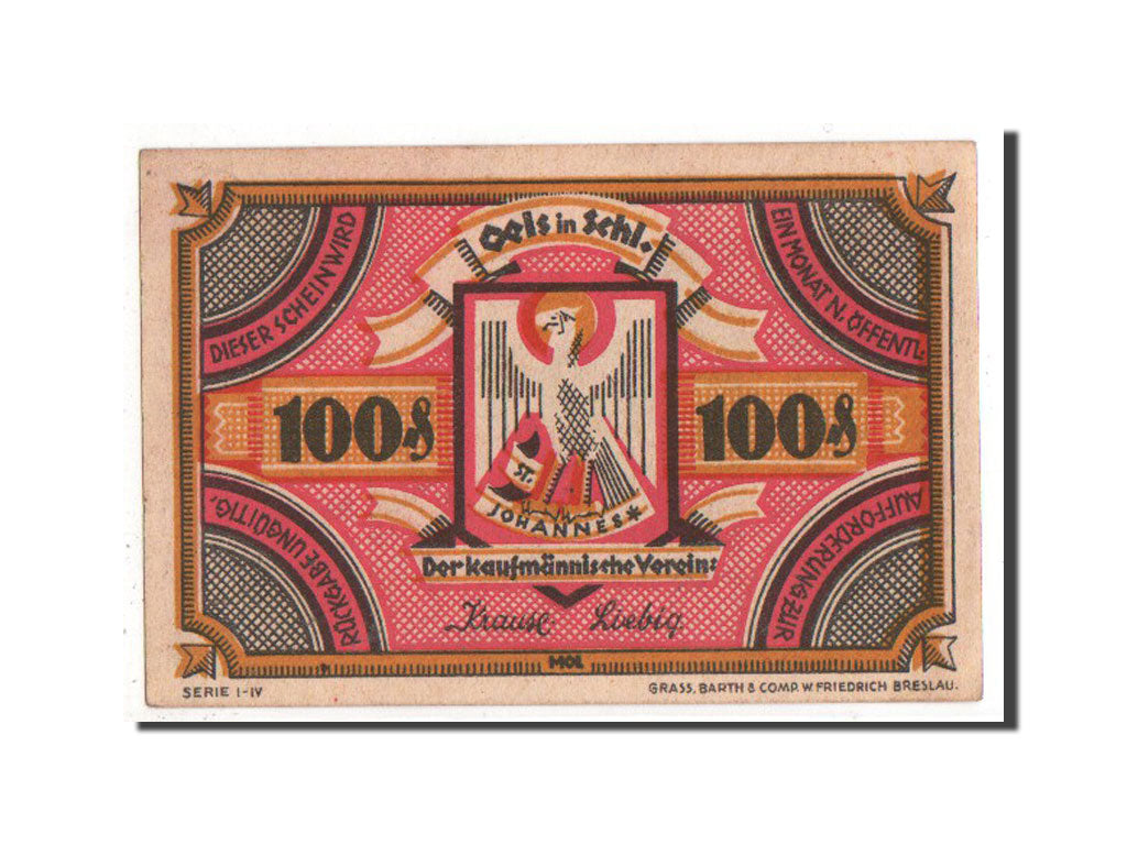 Banknote, Germany, Oels, 100 Pfennig, 1922, UNC(63), Mehl:1008.1