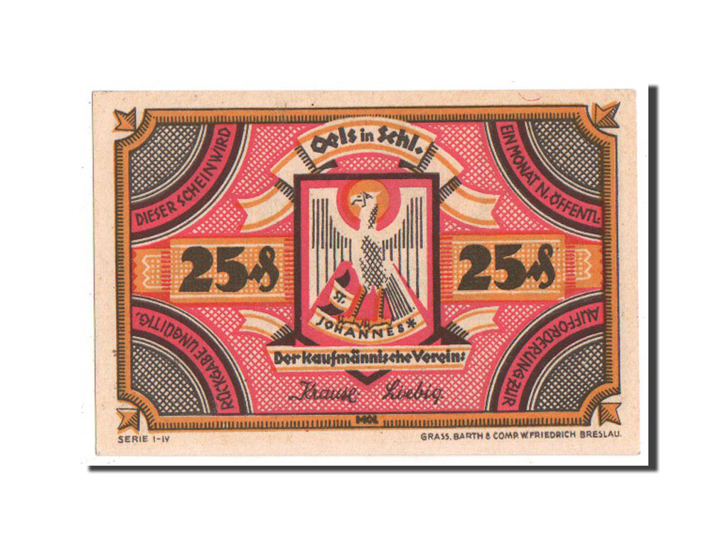 Banknote, Germany, Oels, 25 Pfennig, 1922, UNC(63), Mehl:1008.1