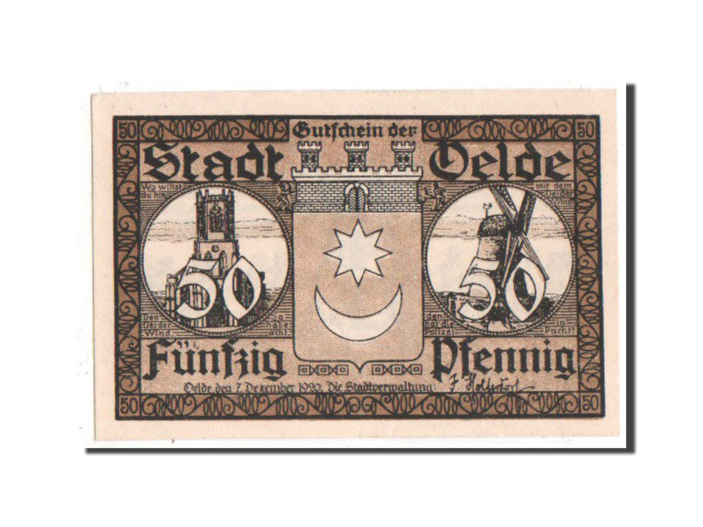 Banknote, Germany, Oelde Stadt, 50 Pfennig, 1920, UNC(63), Mehl:1007.1