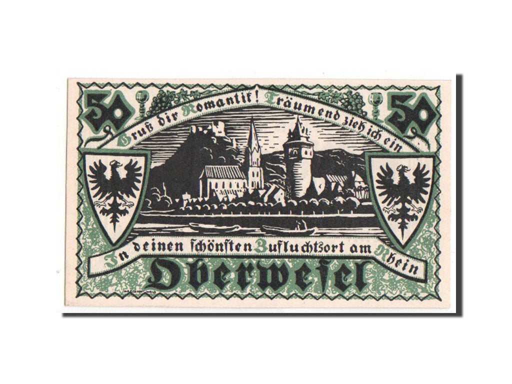 Banknote, Germany, Oberwesel Stadt, 50 Pfennig, 1921, UNC(65-70), Mehl:1004.1