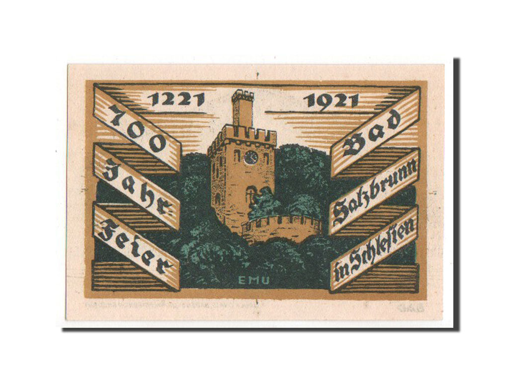 Banknote, Germany, Ober Salzbrunn, 50 Pfennig, 1921, UNC(65-70), Mehl:1001.1