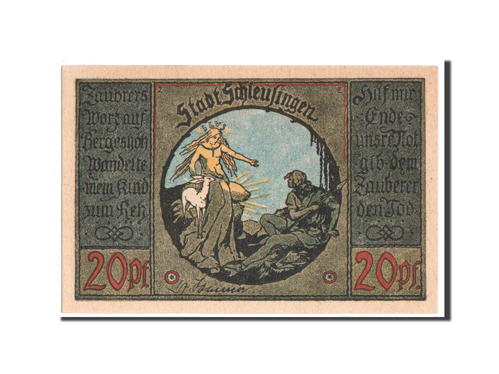 Banknote, Germany, Schleusingen Stadt, 20 Pfennig, 1921, UNC(63), Mehl:1181.3b