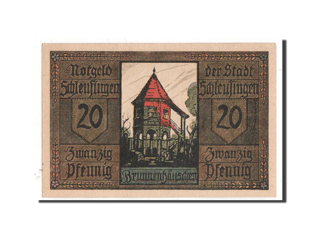 Banknote, Germany, Schleusingen Stadt, 20 Pfennig, 1921, UNC(63), Mehl:1181.3b