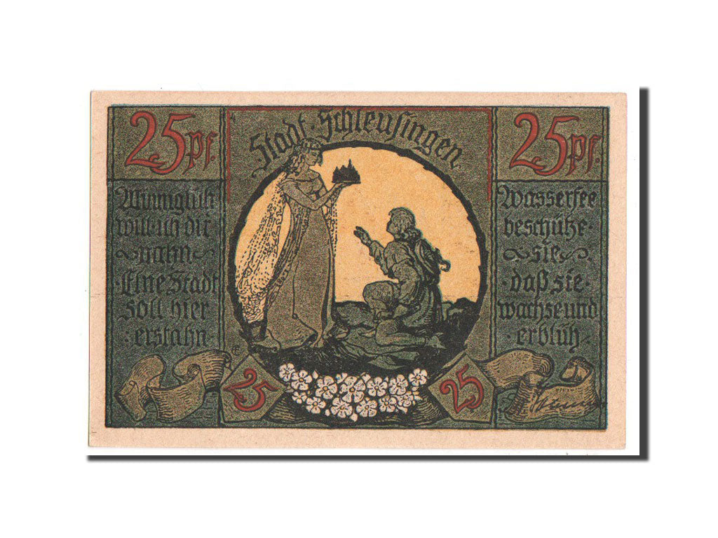 Banknote, Germany, Schleusingen Stadt, 25 Pfennig, 1921, UNC(63), Mehl:1181.3b