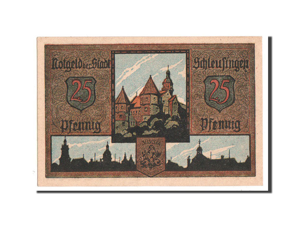 Banknote, Germany, Schleusingen Stadt, 25 Pfennig, 1921, UNC(63), Mehl:1181.3b