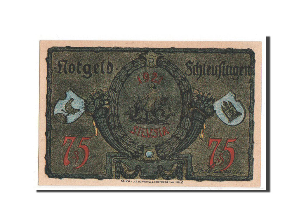 Banknote, Germany, Schleusingen Stadt, 75 Pfennig, 1921, UNC(63), Mehl:1181.4a