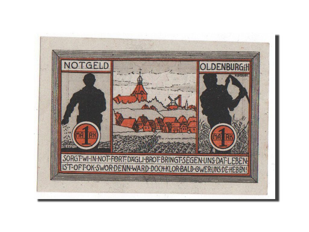 Banknote, Germany, Oldenburg i. Holstein Stadt, 1 Mark, 1922, UNC(63)