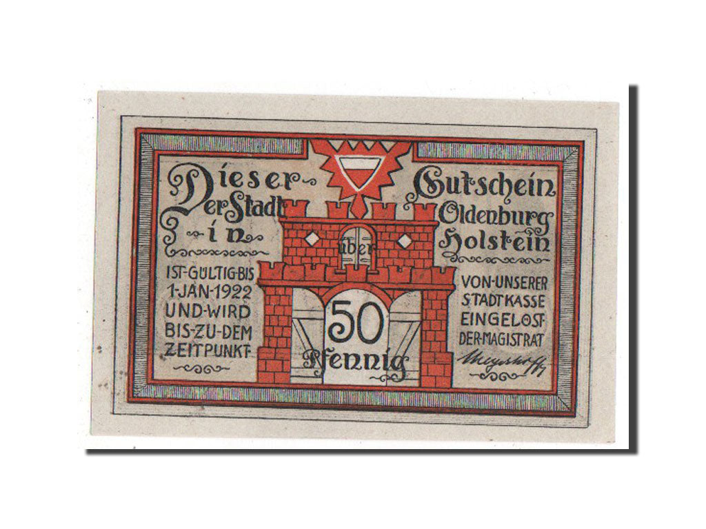 Banknote, Germany, Oldenburg i. Holstein Stadt, 50 Pfennig, 1922, UNC(63)