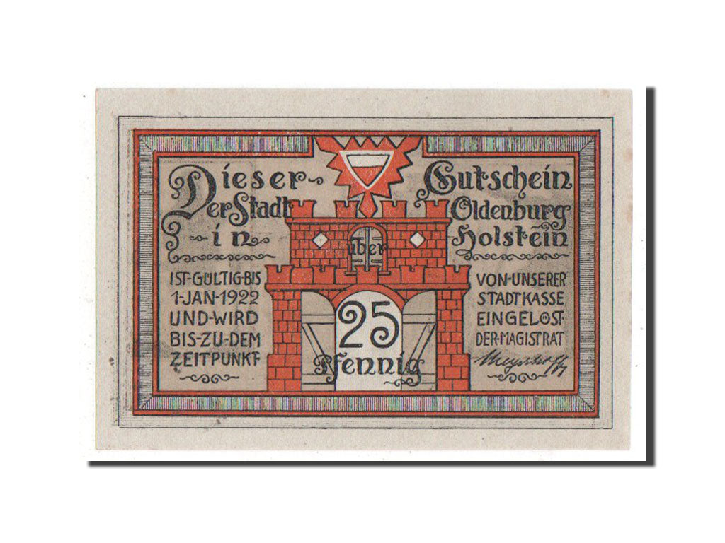 Banknote, Germany, Oldenburg i. Holstein Stadt, 25 Pfennig, 1922, UNC(63)