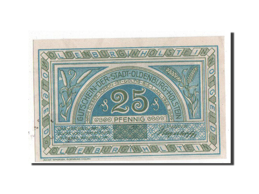 Banknote, Germany, Oldenburg i. Holstein Stadt, 25 Pfennig, 1922, UNC(65-70)