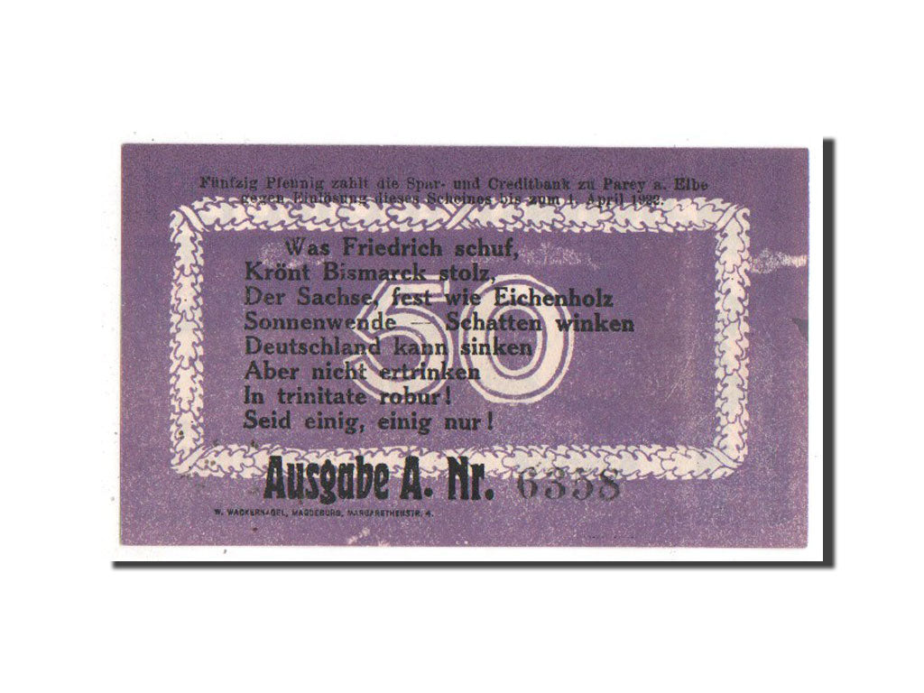 Banknote, Germany, Provinz Sachsen, 50 Pfennig, 1922, UNC(63), Mehl:1047.6