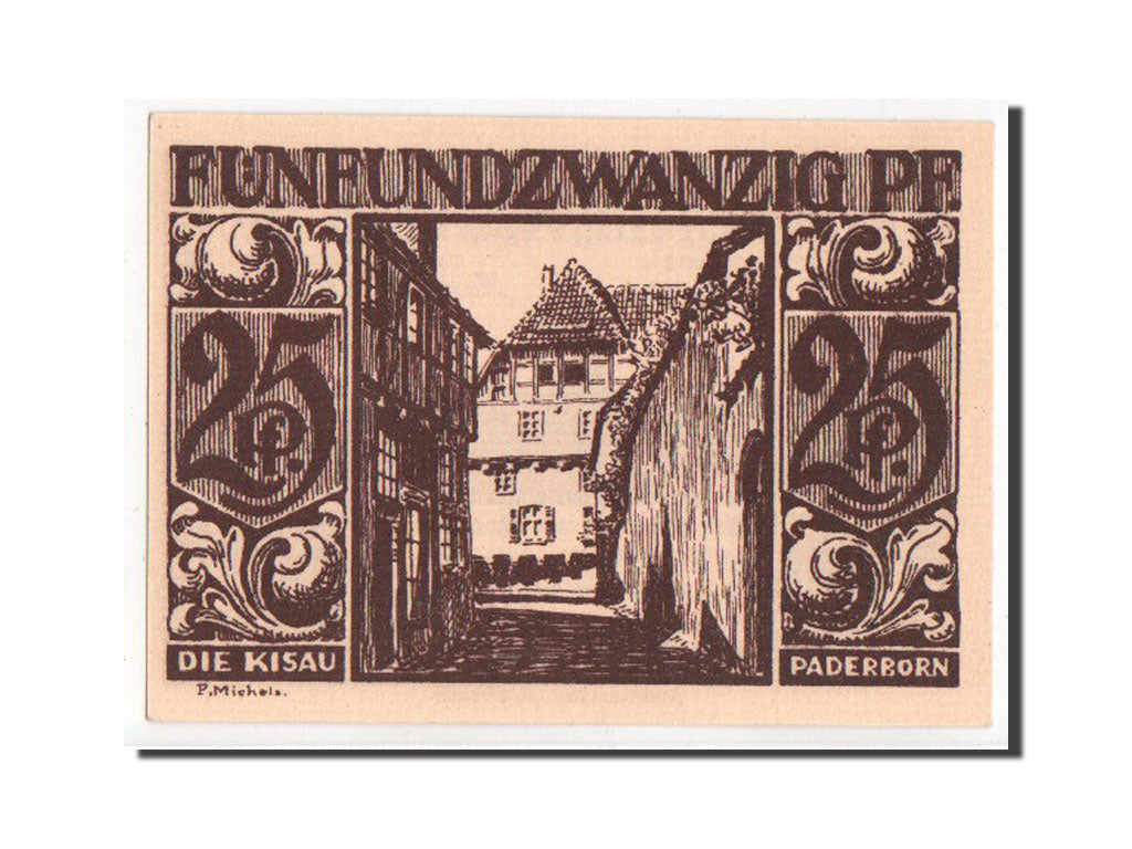 Banknote, Germany, Paderborn Stadt, 25 Pfennig, 1921, UNC(63), Mehl:1043.7