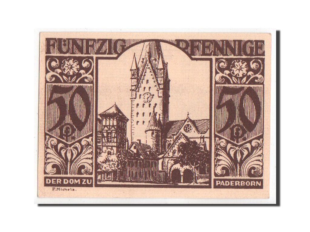 Banknote, Germany, Paderborn Stadt, 50 Pfennig, 1921, UNC(63), Mehl:1043.5
